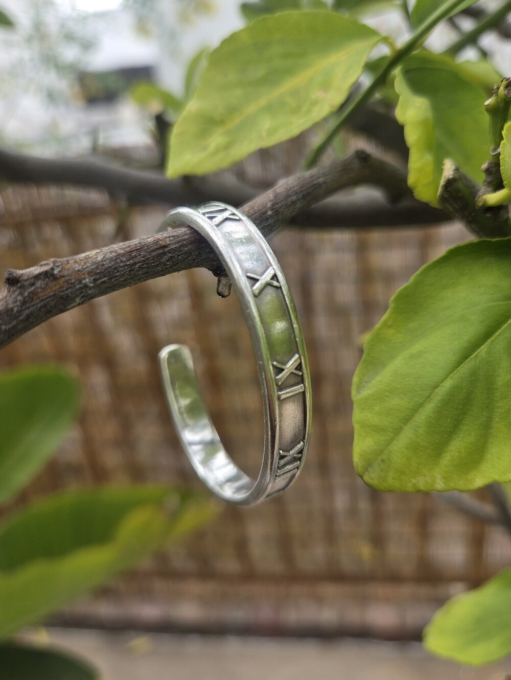 1995 Tiffany &Co Italy Sterling Silver 925 Roman Numerals Bracelet Cuff. 5.5" - Picture 7 of 11